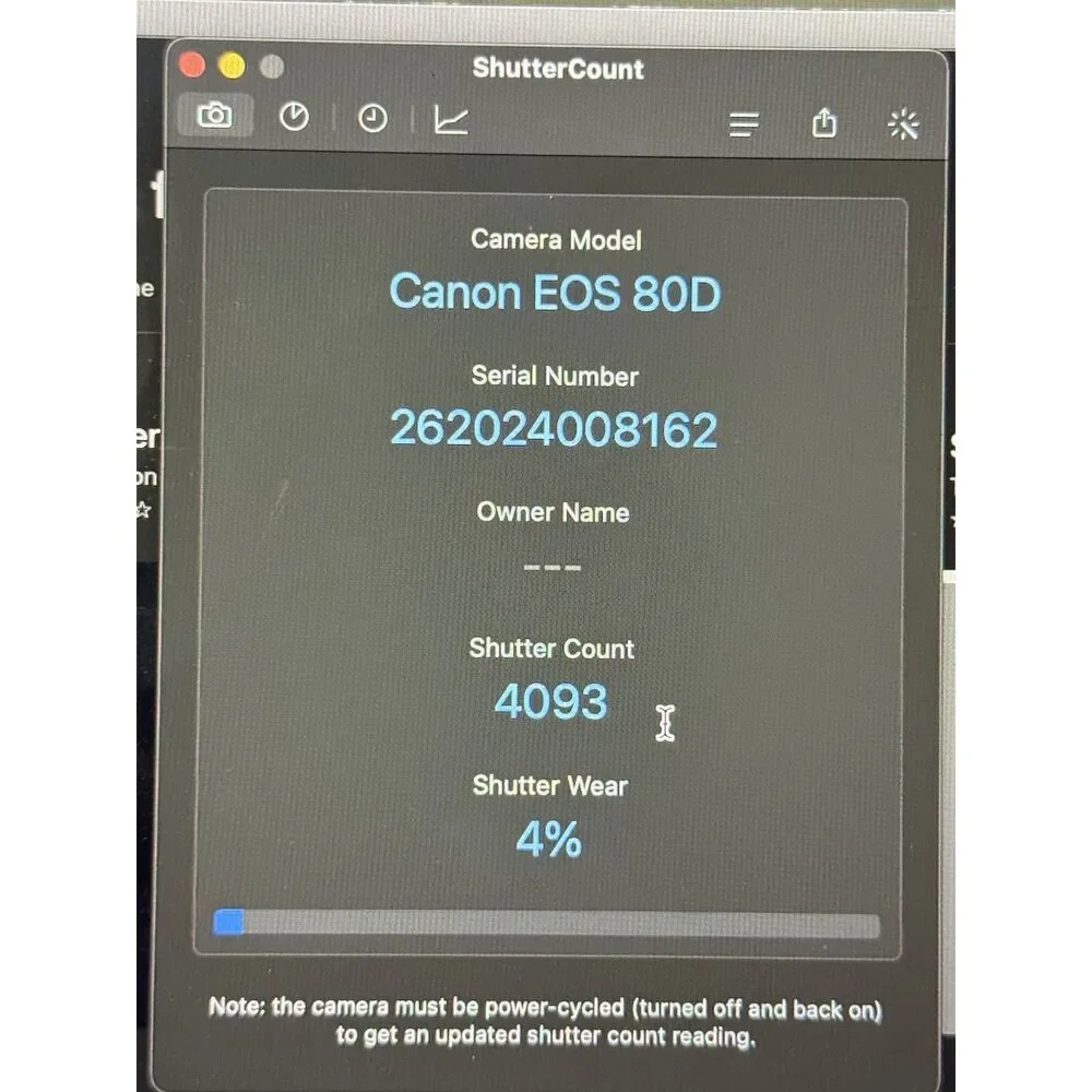 Canon EOS 80D 24.2MP Digital SLR Camera, Battery & Charger Shutter 4093